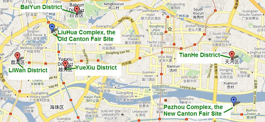 Guangzhou Map for the Canton Fair